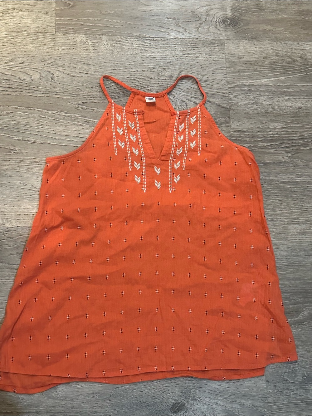 Old Navy Orange Embroidered Boho Tank Top Cami – Size XS